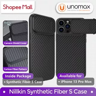 Case iPhone 13 Pro Max (6.7) Nillkin Synthetic Fiber S Carbon Camera Cover Slide Casing