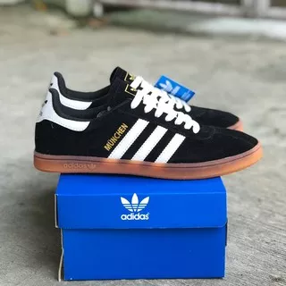 SEPATU ADIDAS MUNCHEN BLACK WHITE SEPATU PRIA CASUAL ADIDAS