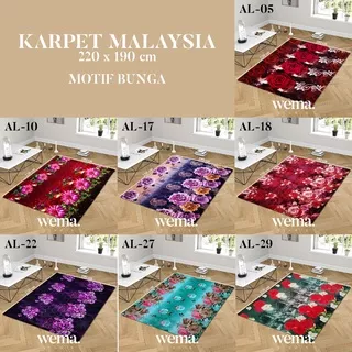 Karpet Malaysia Ukuran 220 x 190 cm - Motif Bunga