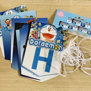 Tulisan / banner happy birthday doraemon