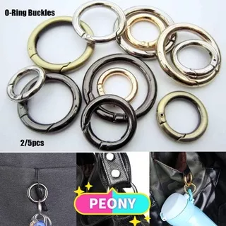 PEONY 5/10pcs 25/33/35mm Carabiner Purses Handbags Black gold silver Snap Clasp Clip Spring O-Ring Buckles High quality Plated Gate Zinc Alloy Hooks Round Push Trigger Bag Belt Buckle/Multicolor