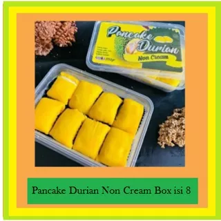 Pancake Durian Non Cream Box isi 8 Full Daging Durian Asli Medan Tanpa Cream Aman Untuk Diet