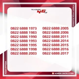 SIMPATI LOOP SERI ANGKA TAHUN 0822 6888 CANTIK ISTIMEWA | Kartu Perdana Nomor Nocan Telkomsel