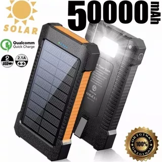 Solar Power Bank Charger USB Ports 50000mAh Powerbank External Charger Flashlight