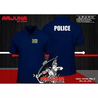 KAOS POLO /POLO SHIRT TURN BACK CRIME POLICE  BEST QUALITY- ARJUNA_STR