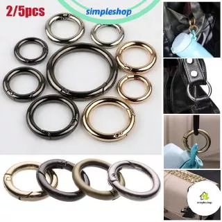 SIMPLE 2/5pcs Black gold silver Plated Gate Zinc Alloy Hooks Round Push Trigger Spring O-Ring Buckles