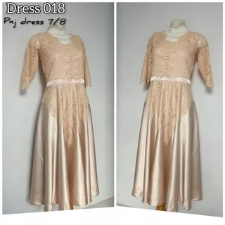 dress brokat kombinasi satin