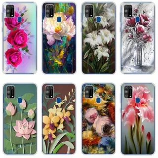 Samsung Galaxy M20 M30 m31 M31S Soft Silicone TPU Casing phone Cases Cover beautiful Flower