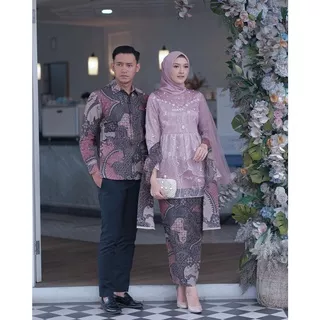 New Collection - SHOPASHOP SOLO Batik Couple Bilqis Payet Tulle Mutiara Kombinasi Tutu Jaring - Baju Tunangan 2022 - Kebaya Wisuda - bridesmaid