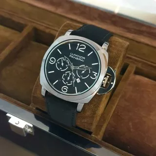 ( Best Seller ) Jam Tangan Pria Luminor Panerai L-6540H Tanggal Aktif XG Tali Kulit Free Box