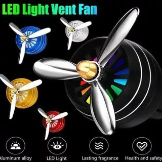 Parfum Mobil Model Baling Baling Pesawat LED Light Vent Fan Clip