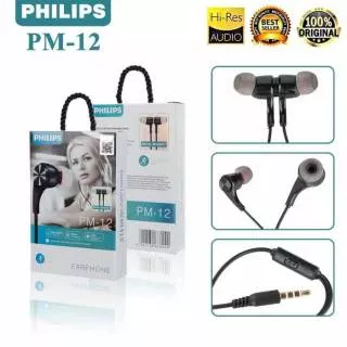 Headset handsfree philips PM 12 magnet bass high quality