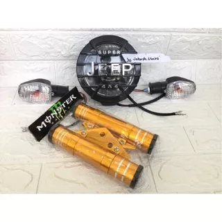 Lampu jeep plus breket dan sen variasi rx king megapro thunder cb 150 tiger dll lampu pesek jeep