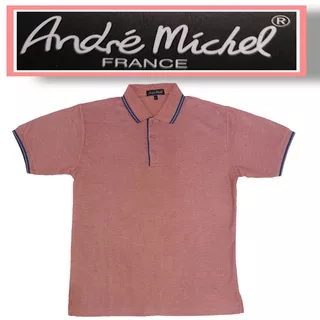 Kaos Kerah Polo Shirt Lengan Pendek Andre Michel 3018 Merah Bata