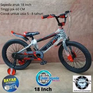 sepeda anak laki laki 18 inch BMX ban besar ATLANTIS SPARTA