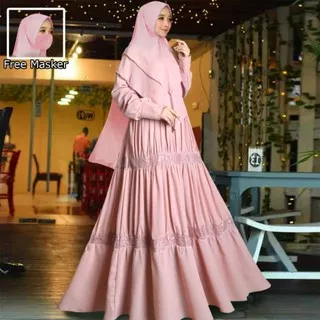 Set Gamis Syari terbaru/ Fashion Muslim / Baju muslim syari Zoya