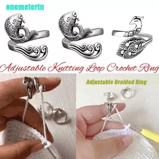 ?PER?Adjustable Knitting Tools Sewing Thimble Knitting Loop Crochet Peacock Carp Ring