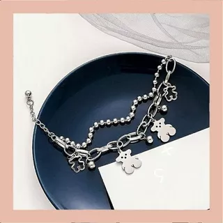 BERRY BEAR BRACELET  Cute gelang charms lucu wanita Alloy korean style Trendy stylish fashionable