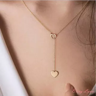JA04-Popular Fashion New Products Peach Heart Hollow Love Personality Simple Clavicle Chain Heart Pendant Necklace Jewelry