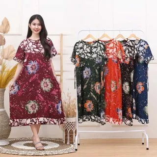 Daster Maura Batik Cap Busui Home Dress Terlaris Bahan Rayon Super Dress Wear Terbaru Jfour Batik Store Grosir Murah