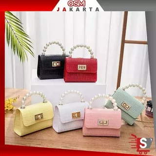 OSM JKT T5047 Tas Jelly Motif Kulit Buaya Mutiara Gaya Korea / Tas Selempang Wanita / Hand Bag