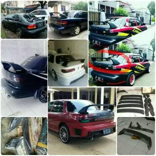 Aksesoris eksterior mobil sedan all type universal spoiler / wings / sayap belakang Mugen RR /gawang