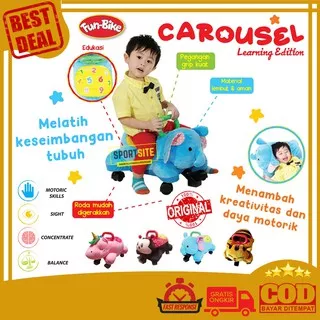 Carousel Fun-Bike Ride On Mainan Sepeda Boneka Hewan Tunggang Edukasi Anak Balita Roda Empat