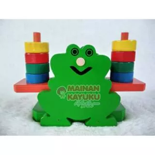 Timbangan katak [mainan kayu edukatif montessori]