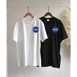 Kaos Tshirt Combed 30s Nasa Logo Dada Kiri Size S-XXL Unisex/Tshirt Tee Atasan Baju Kaos Nasa Logo