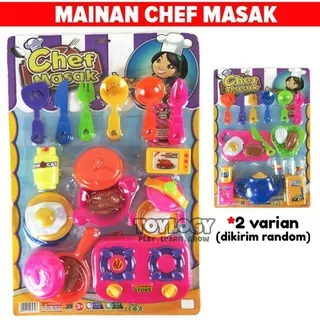 Mainan Anak Perempuan Alat Masak Makan Cooking Kitchen Set Kompor Chef