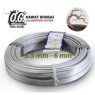 Kawat Bonsai ALUMINIUM PUTIH Ecer Per Meter - ukuran 3.5 mm, 4 mm, 5 mm, 6 mm