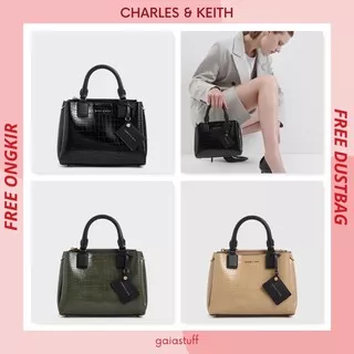 Sale 6.6 Tas Charles & Keith Ck Croco Structured Doubleside Handle Cnk