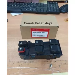 Saklar Switch Tombol Master Power Window Central Lock Kaca Pintu Depan Kanan Honda CRV Gen.3 2007 2008 2009 2010 2011 2012 & Jazz S RS GE8 2008-2013