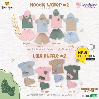 TWIN TIGER HOODIE WAFER PLUS SHORT SETELAN HOODIE KANTONG ANAK / LALA RUFFLE SET SETELAN RUFFLE VOL 3