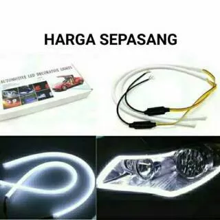 Lampu LED DRL ALIS Flexibel 60 cm Isi 2 pcs Mobil Motor 60cm Selang Sein