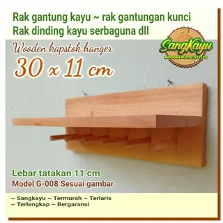 Kapstok baju kayu Gantungan rak dinding serbaguna kayu stand hanger 08