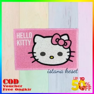 Keset Kaki Karakter Hello Kitty Keset Kamar Tidur Keset Mie Bihun Printing Keset Anti Slip UK 40X60