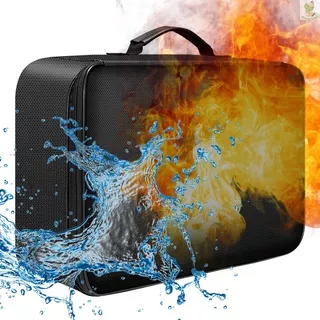 Fireproof Document Bag with Zipper Closure Fire & Water Resistant Money Bag Storage Pouch Organizer Case Home Office Travel Safe Bag for Documents Files Money Cards Passport Valuables