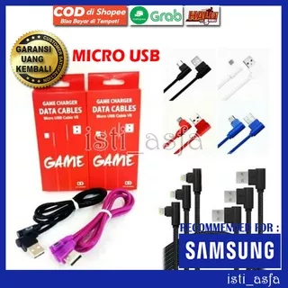 Kabel Data Gaming Bengkok Micro USB Untuk HP SAMSUNG GALAXY A2 CORE M10 M01 M02 A10 A10S A01 A02 ACE 2 3 V S J1 J2 J3 J4 J5 J6 J7 J8 ACE MINI 2016 PRIME PRO PLUS Bentuk L Charger Game Charging Casan Ces Cas