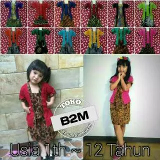 KUTU BARU ANAK Usia 1,2,3,4,5,6,7,8,9,10,11,12 Tahun Setelan Kebaya Lengan Pendek + Rok Batik