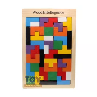 Mainan Edukasi Anak Wood Intellegence Puzzle Kayu Tangram - Tetris