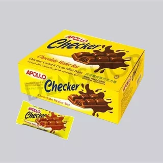 Apollo Checker/ Chocolate Wafer Bar/ Biskuit Berlapis Coklat dan Cream