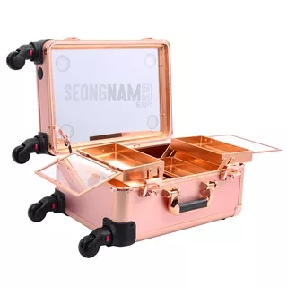 Seongnam Koper Makeup Troli Makeup Case Beauty Case Touchscreen with Bluetooth and Speaker & Dimmer