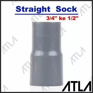 Socket Straight Pipa 3/4 Ke 1/2 Sok Sambungan Paralon Lurus ICP042