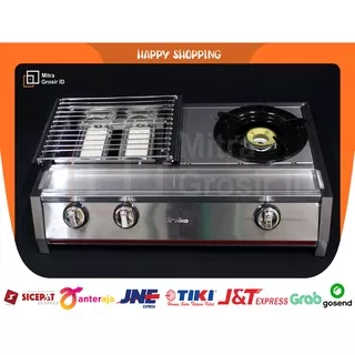 KOMPOR GAS NIKO PEMANGGANG 2IN1 2 BURNER GRILL 1 BURNER STOVE NK