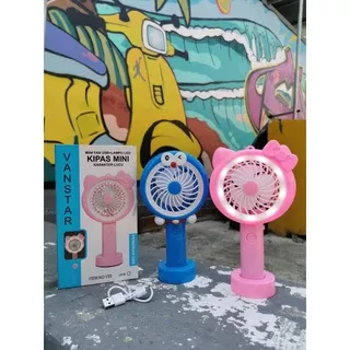 KIPAS ANGIN GENGGAM V55 HELLO KITTY DORAEMON CHARGER