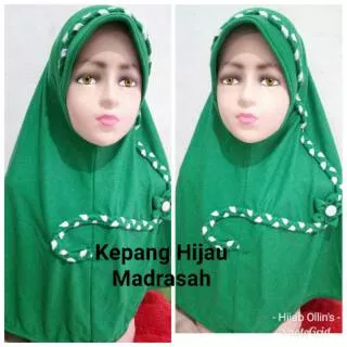 Jilbab Anak Kaos Sekolah SD Kepang Hijau Madrasah MI