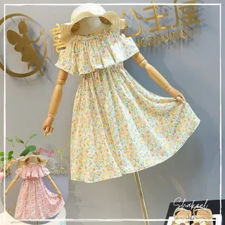 Dress anak perempuan import Motif Autumn Flowers Shakeel 1 2 3 4 5 6 7 8 9 Tahun