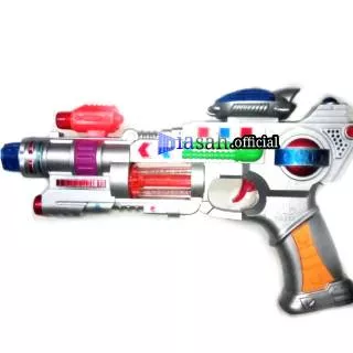 Mainan Pistol baterai Tembakan electrik 3 Laser  Pistolan Lampu + Suara Edukasi DiasahToys