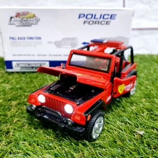 Diecast Jeep Wrangler Fire Alloy - Miniatur Mobil Pemadam Kebakaran